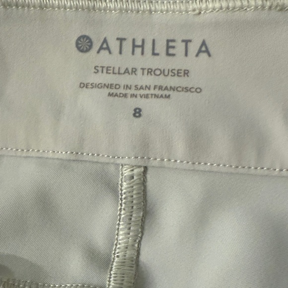 Athleta Cream Stellar Trousers Size 8 - Picture 2 of 10
